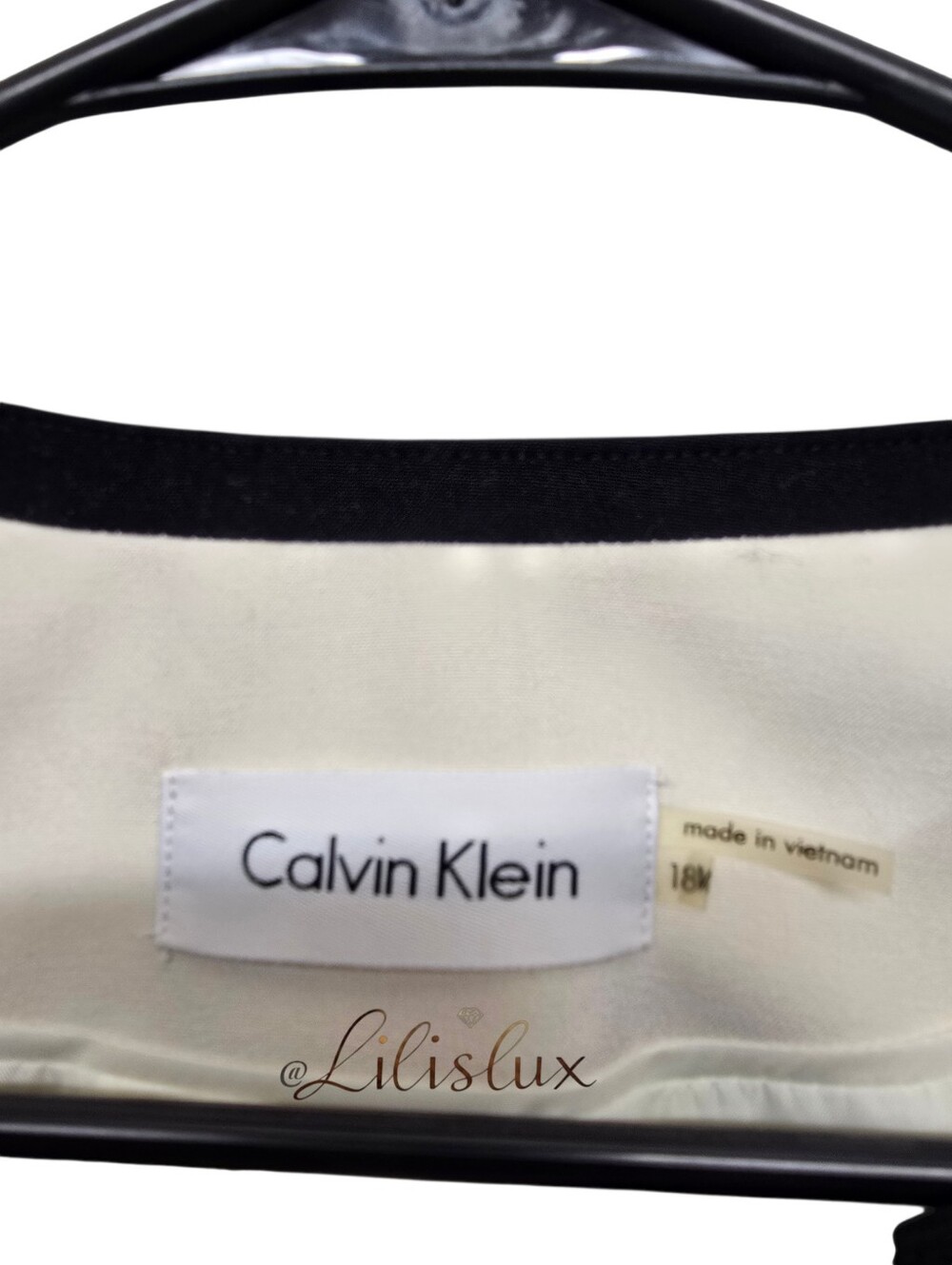 Calvin Klein collarless contrast-trim zip-front blazer in a women's plus size 18 - Picture 5 of 16